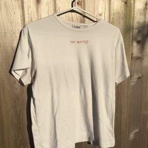 Hand embroidered white tee